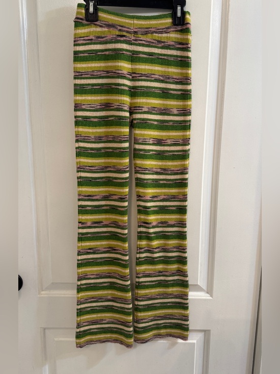 Pants - Urban Outfitters Green Tommy Stripe Knit
Flare Trousers XS